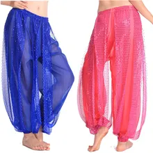 Египетский Болливуд 6 цветов блестящие юбки для танца живота юбка для танцев живота костюмы профессиональная Индия, этно-Стиль штаны для танца живота