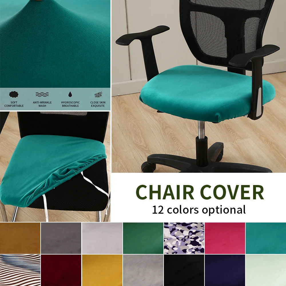 

Spandex Velvet Chair Seat Covers Office Chair Cover Stretch Wedding Dining Room Seat Protector Covers Seat Case Living Room