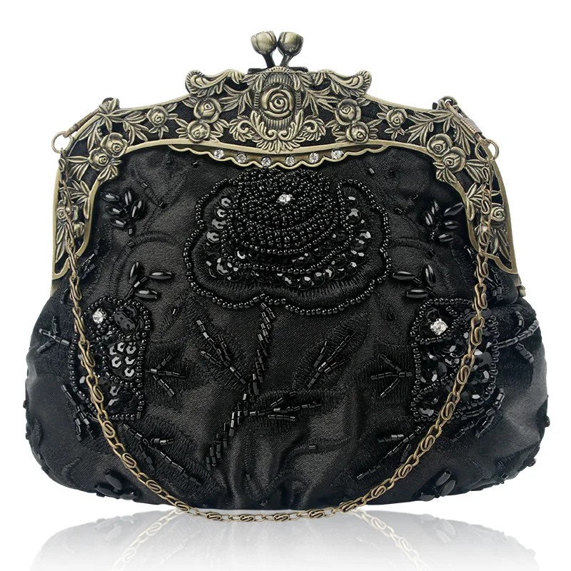 

2018 Beaded Evening Purse with Shining Sequin and Detachable Chain, Evening Bags of Unique Design, Perfect for Dating