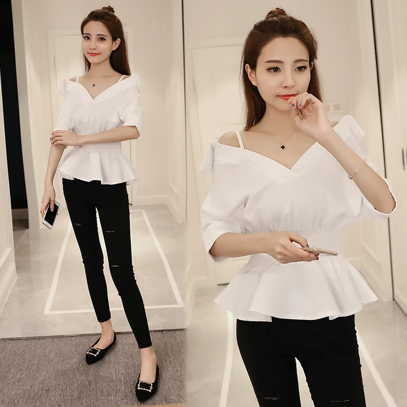 Summer Casual Blouse Peplum Top 
