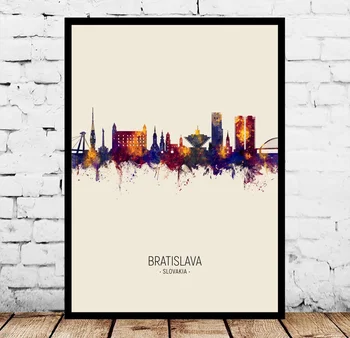 

Bratislava Czechoslovakia Vintage City Poster
