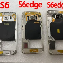 Для samsung Galaxy S6 G920F G920 S6 edge G925F G925 Корпус для мобильного телефона средняя рамка S6 Edge Новинка для рамы корпуса с объективом камеры
