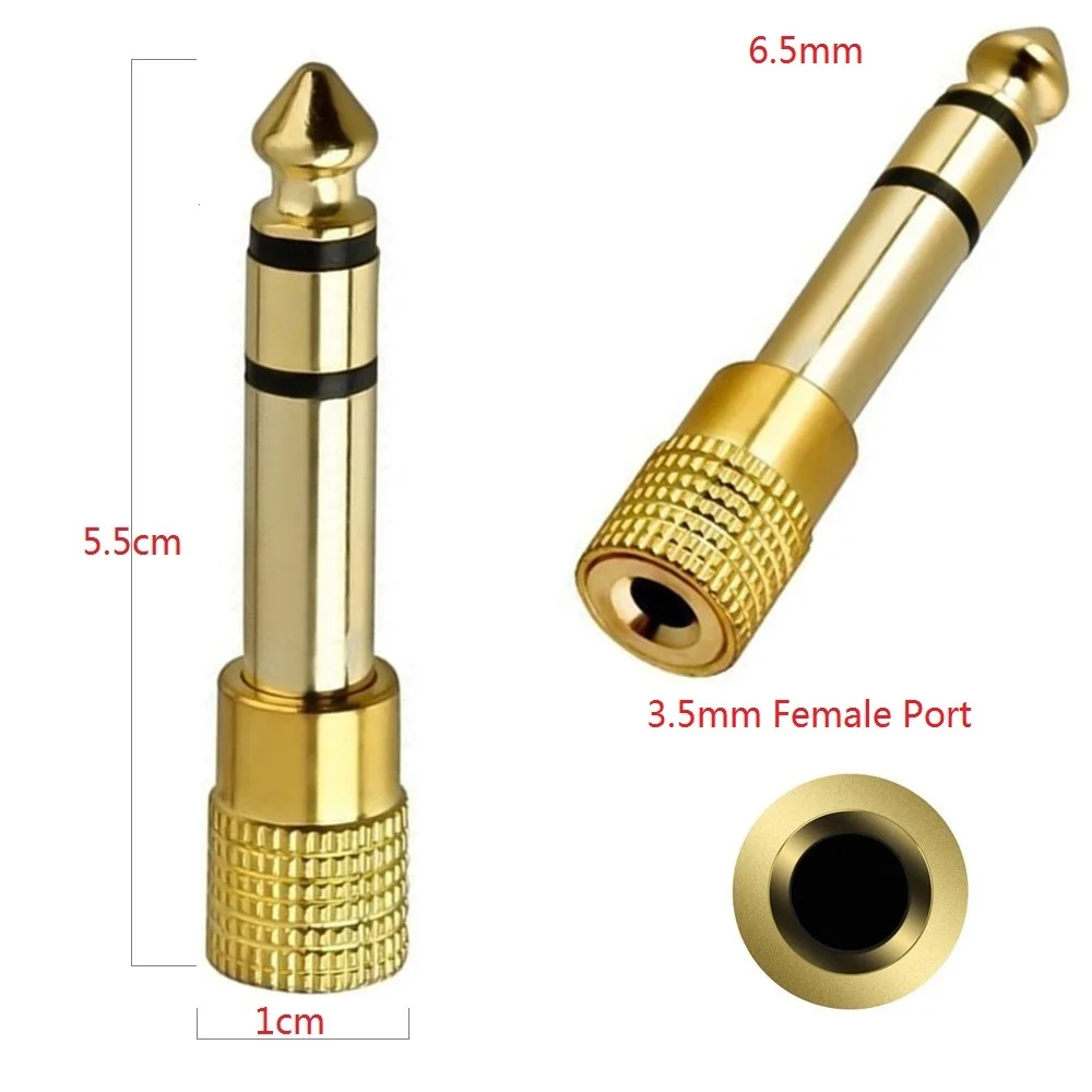 

Jack 6.35mm Male Plug to 3.5mm Female Connector Amplifier Audio Adapter AUX 6.35 3.5mm Converter for Headset Microphone PC Phone
