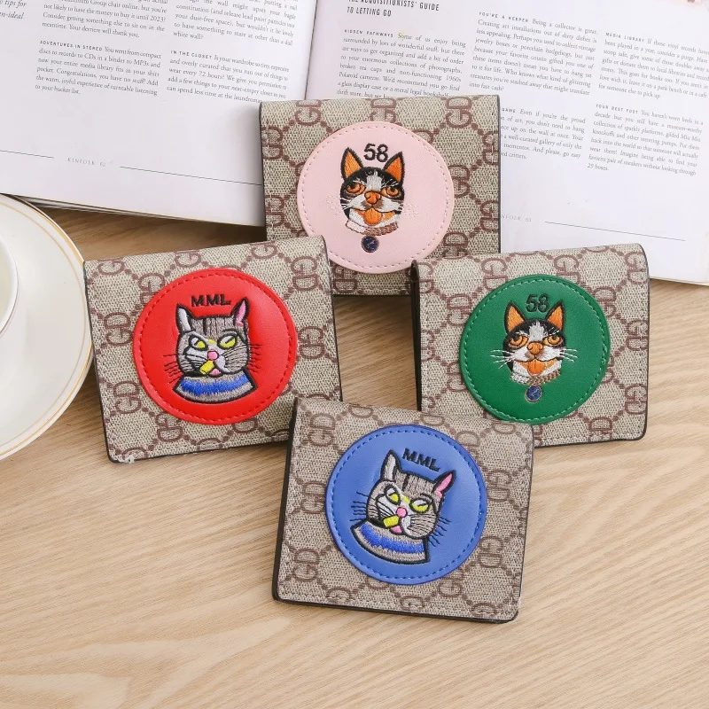 

Woman wallet Female short wallet Europe and America retro simple 2018 new fashion card bag mini coin purse folding trend 302