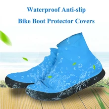 1Pair Portable Elastic Travel Emulsion Protective Shoe Cover Thick Sole Waterproof Cycling Anti Rain Accessories Foot Wear