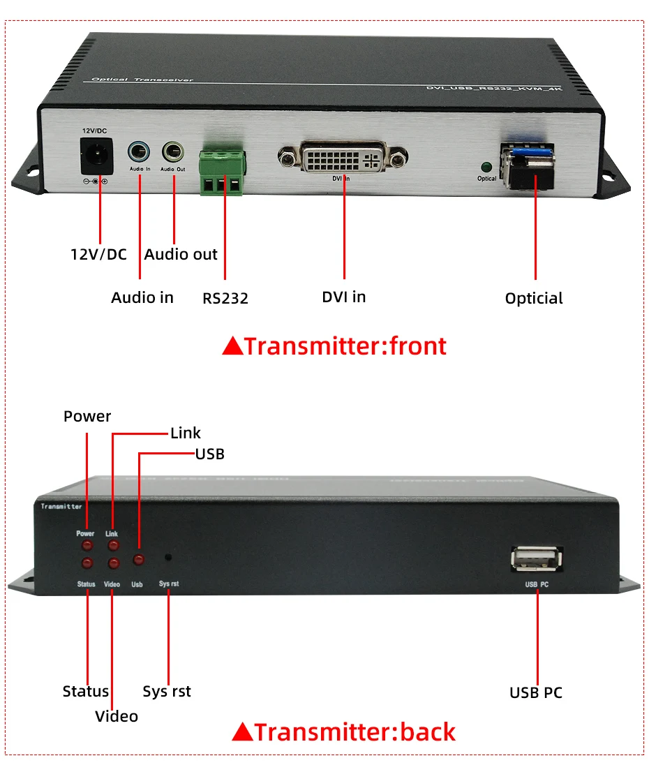 ZY-OKD501 4K* 2K HDMI, DVI KVM волоконно-оптический расширитель 10 км с rs232/USB/Аудио/микрофон/EDID over Single-режим 1-core LC волоконно для безопасности