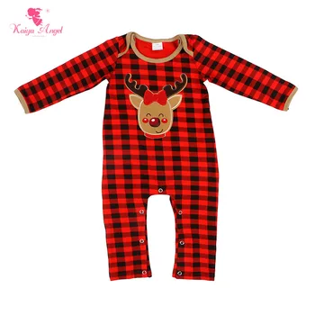 

2017 Kaiya Angel Hot New Cotton Fall Unisex Baby Clothes Newborn Christmas Reindeer Girl Boy Romper Infant Outfit Wholesale