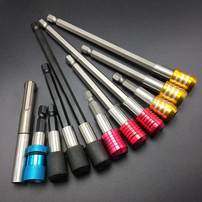 

1PC or 3PC Quick Release Magnetic Screwdriver Bit Holder 1/4" Hex Shank 60mm 100mm 150mm Length Drill Bit Holders Electric Drill