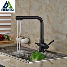 Multifunctional Deck Mounted Hot Cold Water Kitchen Faucet Pure Water Drinking Mixer Tap Dual Handle Purification Faucet