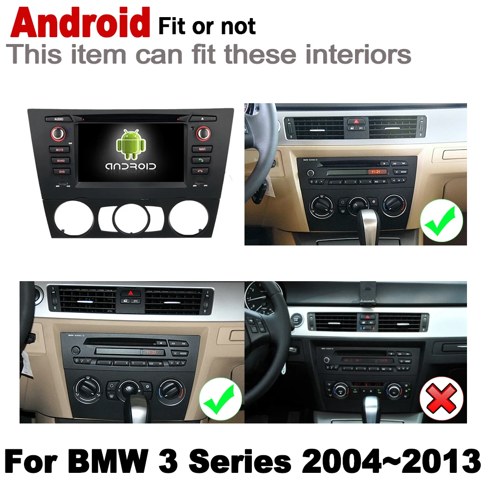 Discount 2 Din Car Multimedia Player For BMW 3 Series E90 E91 E92 E93 2004~2013 Android GPS Navigation Stereo Autoaudio Car DVD Player 1