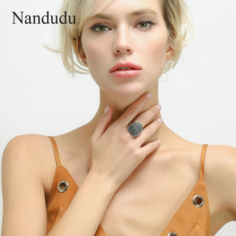 Nandudu, Новое поступление, кольцо в стиле ежика, вечерние, для мужчин и женщин, унисекс, необычные металлические кольца, аксессуары, модное ювелирное изделие, подарок R1217