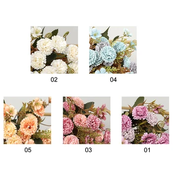 5 Heads Silk Carnations Artificial Fake Flower for Bouquets Weddings Cemetery Crafts Wreaths Dropship