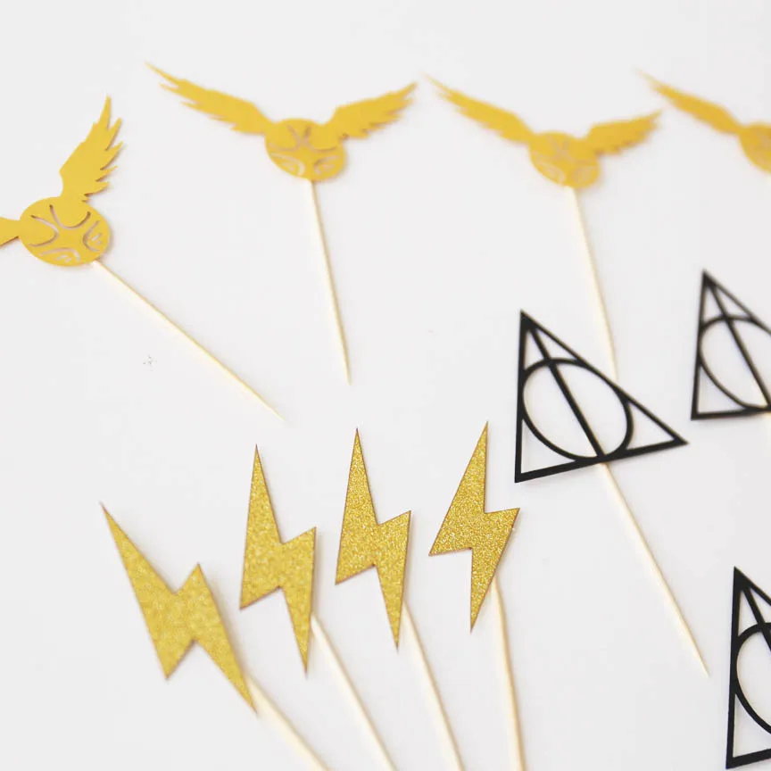 Hp Cupcake Toppers набор блестящие топперы Свадебный кекс ведьмы и волшебники вечерние