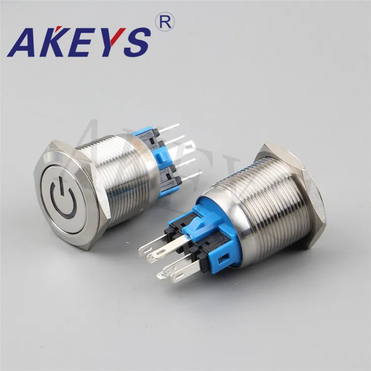 PX22A-P11ZPower Momentary Waterproof Push Button Switch 22mm LED Lighted Power Push Button