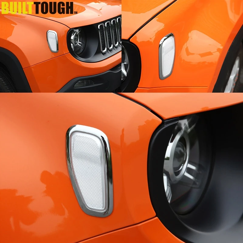 Для Jeep Renegade передняя сторона поворотник позиционный светильник хромированная крышка отделка рамка Комплект для стайлинга автомобилей