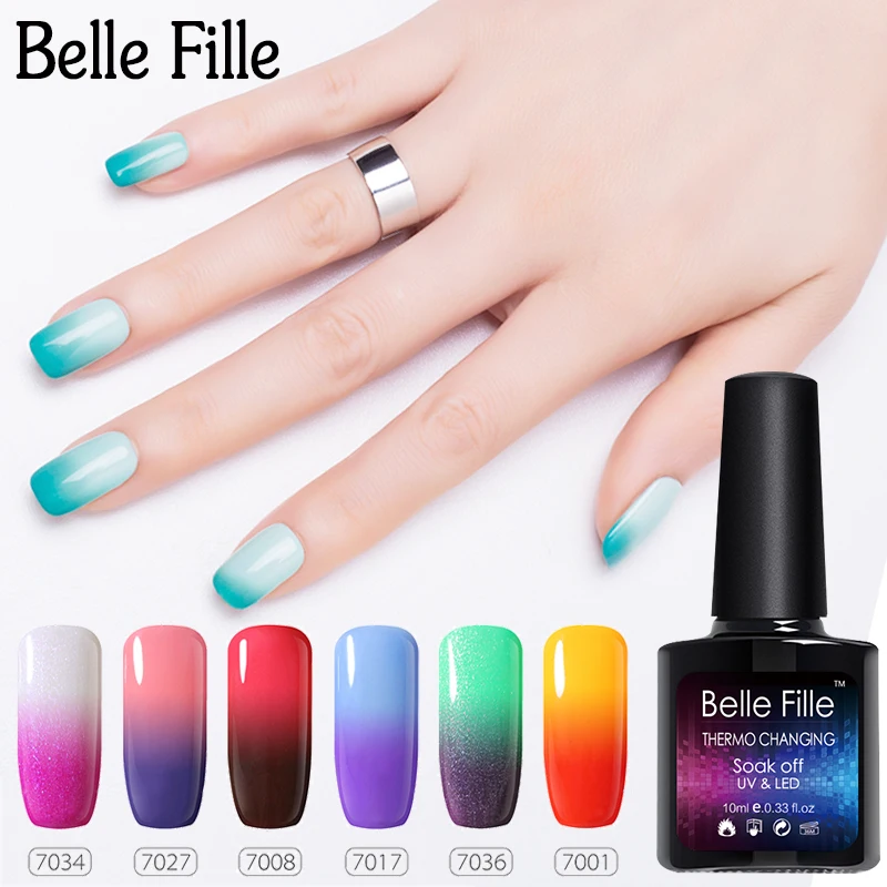 Temperature Changing Color Gel Nail Polish 10ml Magical Pink Black UV 