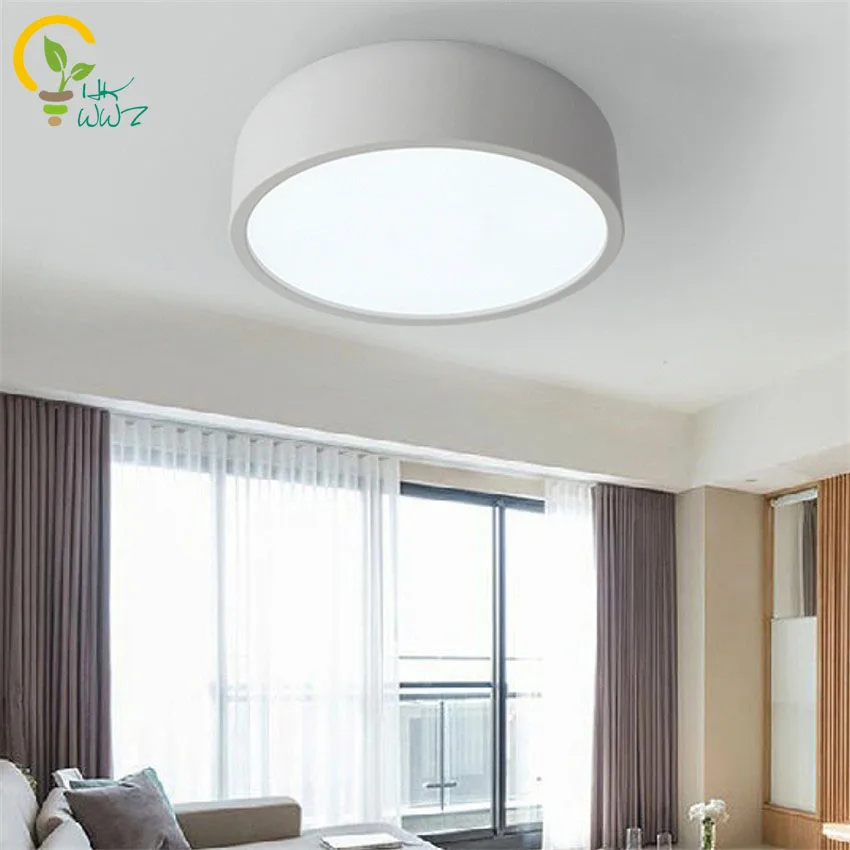 

Black/White Modern Aluminum Circle Led Ceiling Lights Bedroom Lights Restaurant Led Ceiling Lamps For Home Lighting Plafondlamp