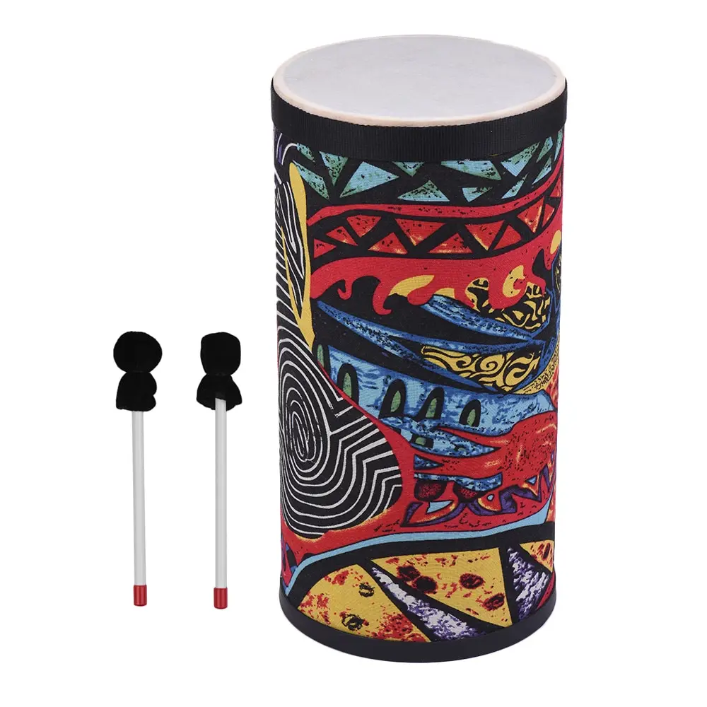 

8 Inch Conga Konga Drum Hand Drum Floor Drum Attractive Fabric Art Surface with Shoulder Strap Percussion Instrument