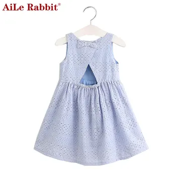 

AiLe Rabbit Girls Dresses New Summer Brand Kids Princess Dress Cute Emobroidery Bow Design for Girls 2-6Y Children Clothes k1