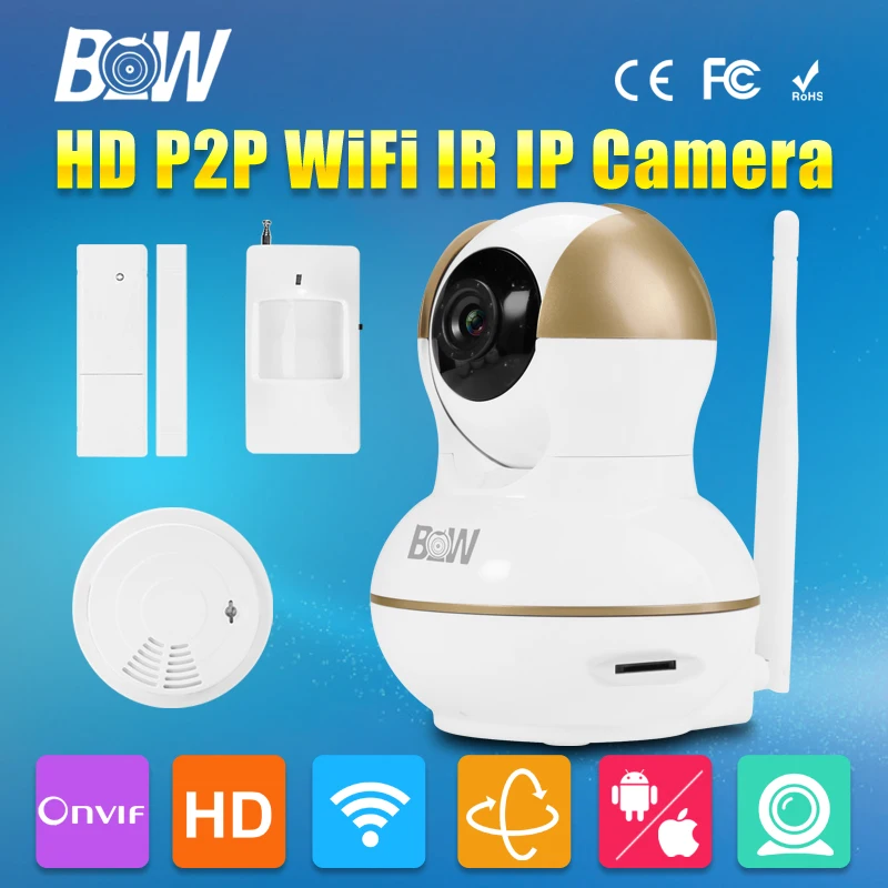 BW Wireless Wifi font b Door b font Motion Sensor Smoke Detector Surveillance Security CCTV Rfid