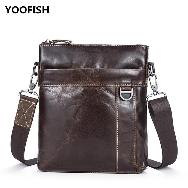 

Classic Vintage New Style Genuine Leatherr Men Black/Brown/Dark Coffee Handbag Shoulder bag Crossbody bag Free Shipping