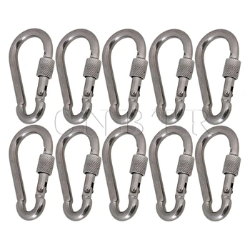 

CNBTR Silver Heavy Duty 304 Stainless Steel Quick Link Chain Carabiner Rope Cable Connector Pack of 10