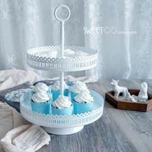 Металлические полые Кружево белый 2/3 слои торта Подставки кекс Дисплей Таблички свадьба день рождения торт магазин украшения для ног десерт лоток