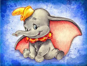 

Diamond Painting 5D Diy Dumbo Painting Square Diamond Mosaic Cross Stitch Kits Needlework Diamond Embroidery Cartoon Elephant