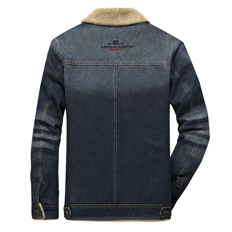 Afs Jeep бренд толстый теплый, зимний, флисовый куртки для мужчин Модная Джинсовая куртка мужская джинсовая куртка Верхняя одежда; английское пальто джинсы homme