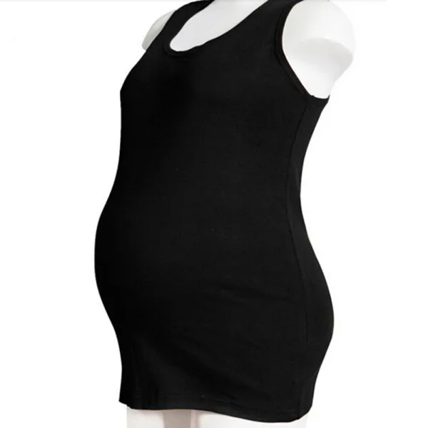 Летняя модельная майка для мам и мам, топ на бретелях, камзол для беременных повседневный, футболка - Цвет: Черный