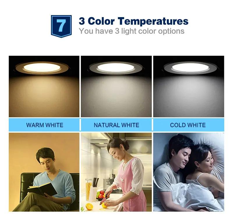 Dimmable Waterproof LED Downlight AC220V 230V 5W 7W 9W 12W 15W 18W 24W LED indoor Lamp Recessed LED Spot Light For Bathroom