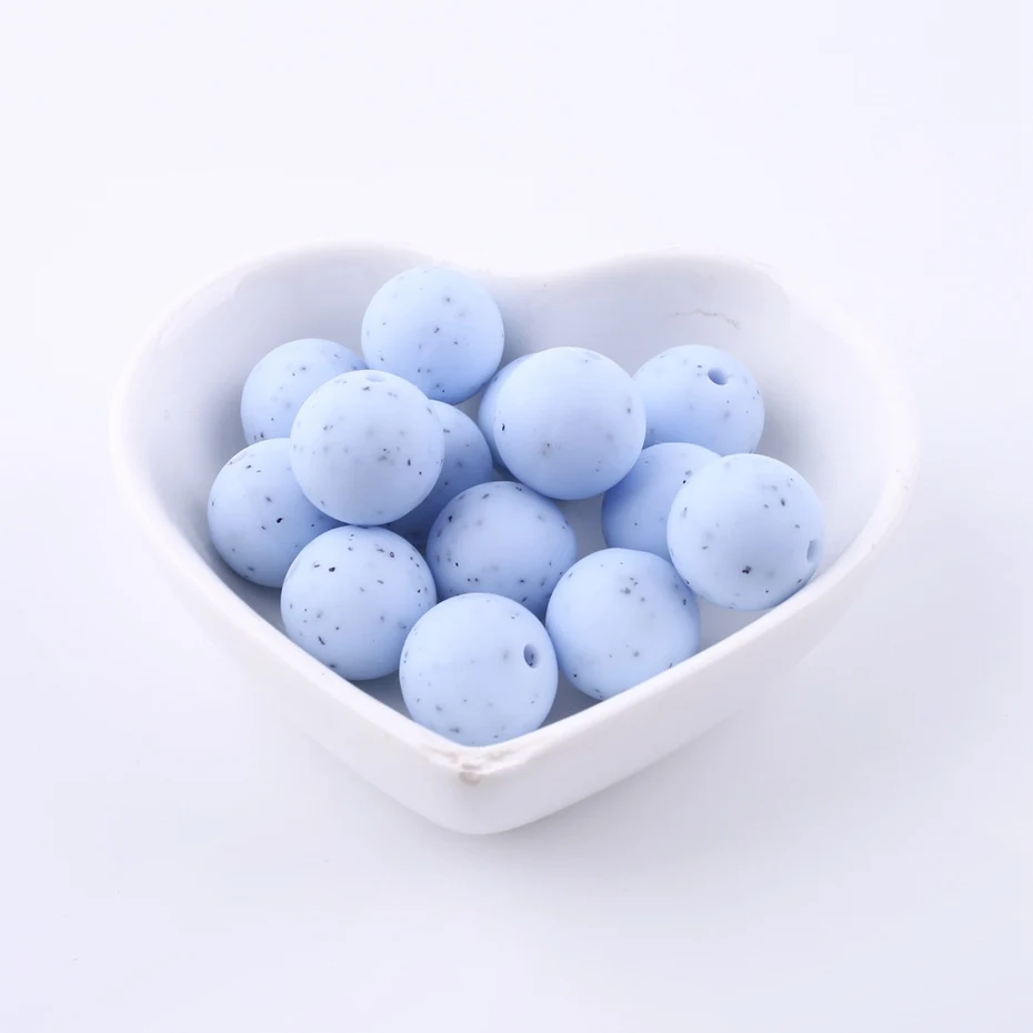 Силиконовые кунжута 15 мм 15 шт конфеты цвета круглые бусины сделай своими ругами слингобусы Жевательная из силикона бусины BPA Бесплатный Детский Прорезыватель продукты - Цвет: Blue
