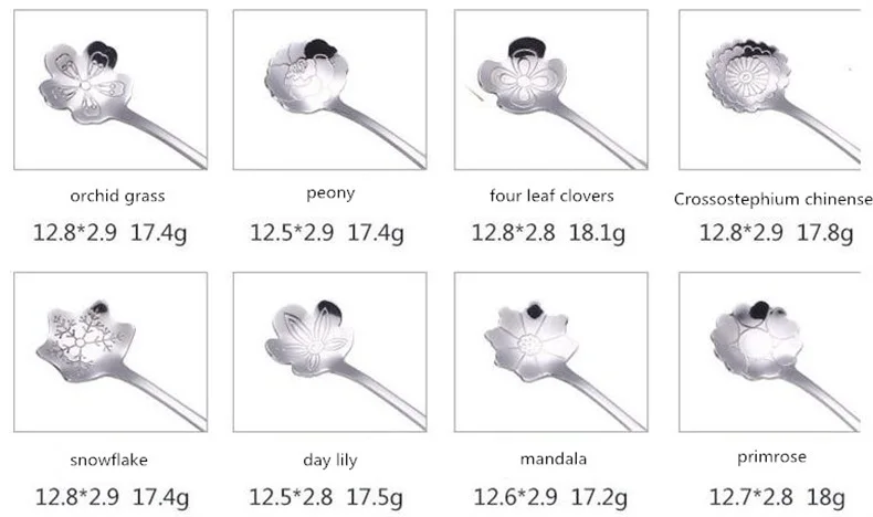 Творческий Роуз ручка цветок ложка из нержавеющей стали, чай, кофе веселки 8 видов стилей silver spoon свадебные принадлежности