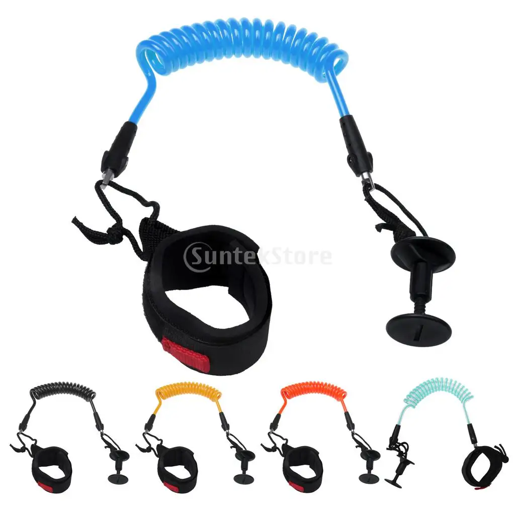 1 Pcs TPU Bodyboard Wrist Coil Leash Surf Board Coiled Cord 5FT 7MM in