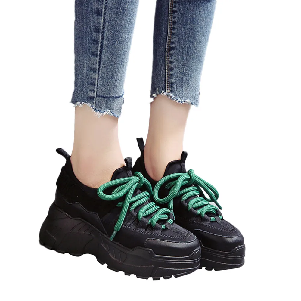 

CHAMSGEND 2019 New Women's Casual Platform Shoes Thick Bottom Flat Slip Wear-Resistant Comfortable Sports Running shoes