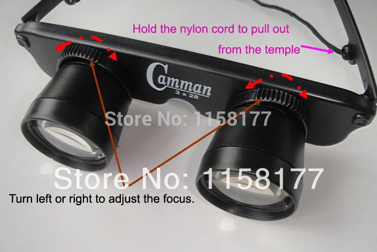 3x28 Eyeglass Design Fishing Adjustable Focus Observing