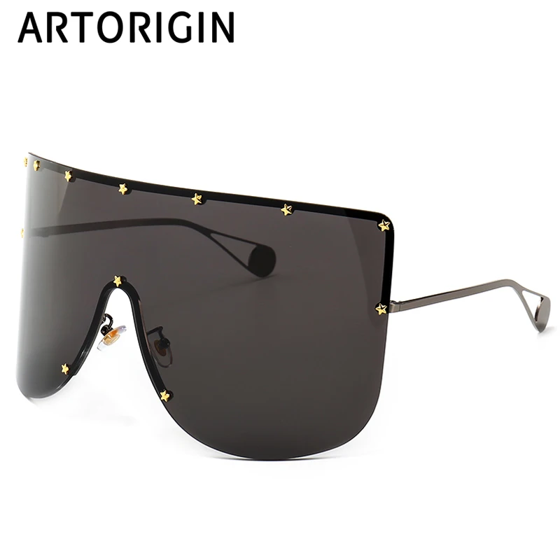 

Individuality Oversize Shades Female Large Sunglasses for Women Men Unisex Goggles Stars Decoration Brand Design Gafas