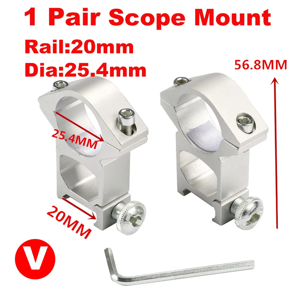 Hunting Riflescope Mount Ring 2PCS 25.4mm / 30mm 11MM Dovetail / 20MM Picatinny Rail High Or Low Air Gun Rifle Scope Mounts