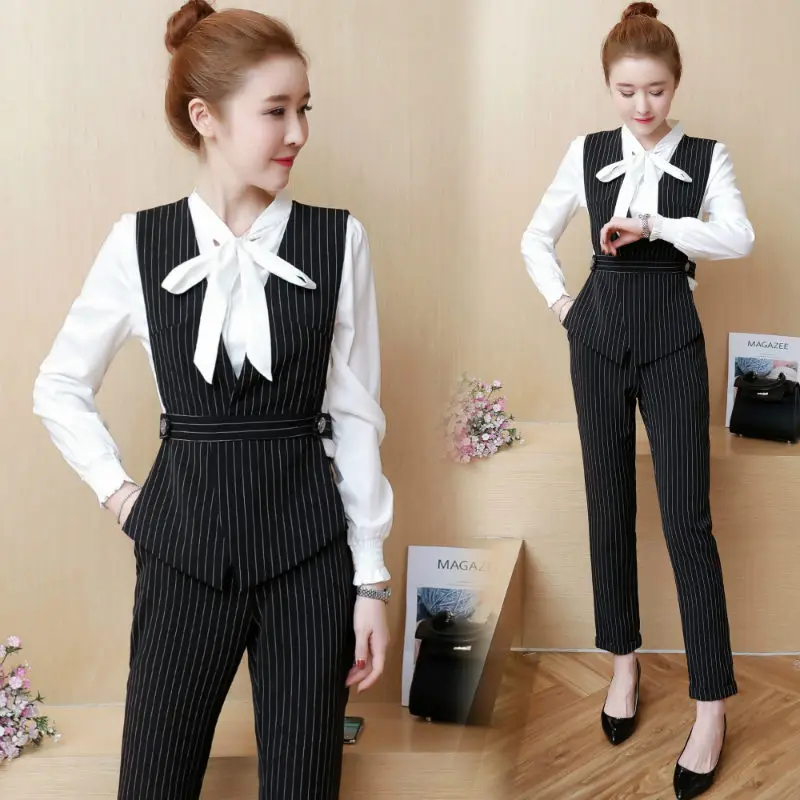 

YICIYA women suits trousers 2 piece set striped office OL outfit pant and top co-ord sets 2019 elegant vintage fashion clothing