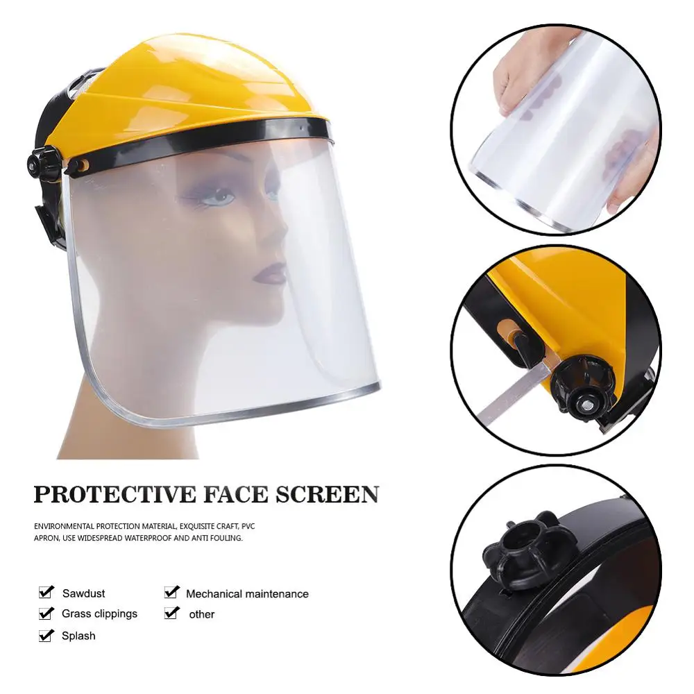 

Industrial Safety Full Face Shield Visor Screen High Temperature Resistant Splash Proof Anti-shock Polycarbonate PVC Face Mask
