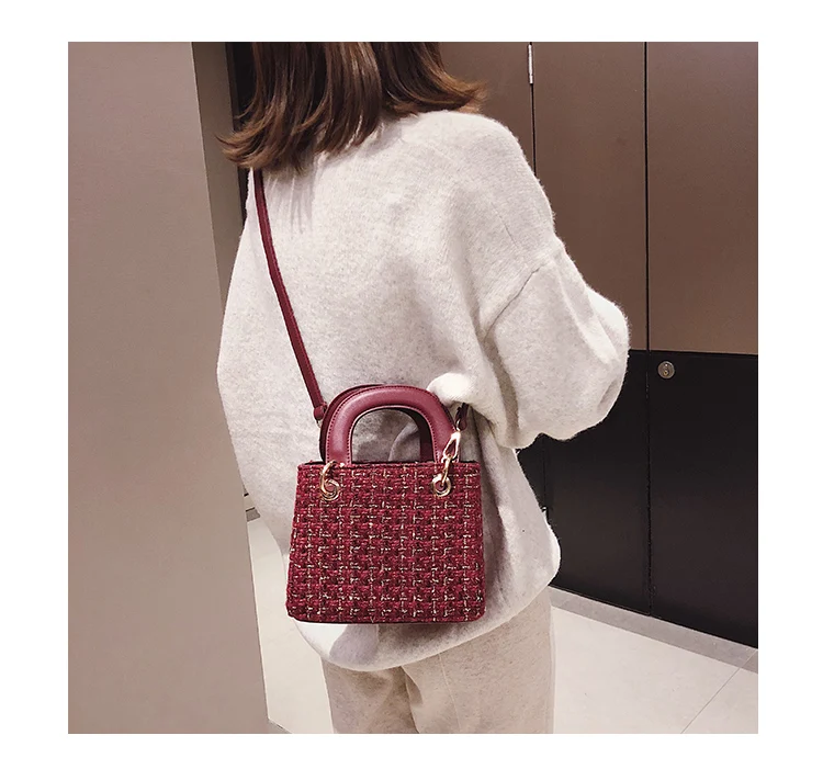 Европейская модная женская сумка зимняя новая качественная шерстяная женская дизайнерская сумка Повседневная стильная сумка через плечо