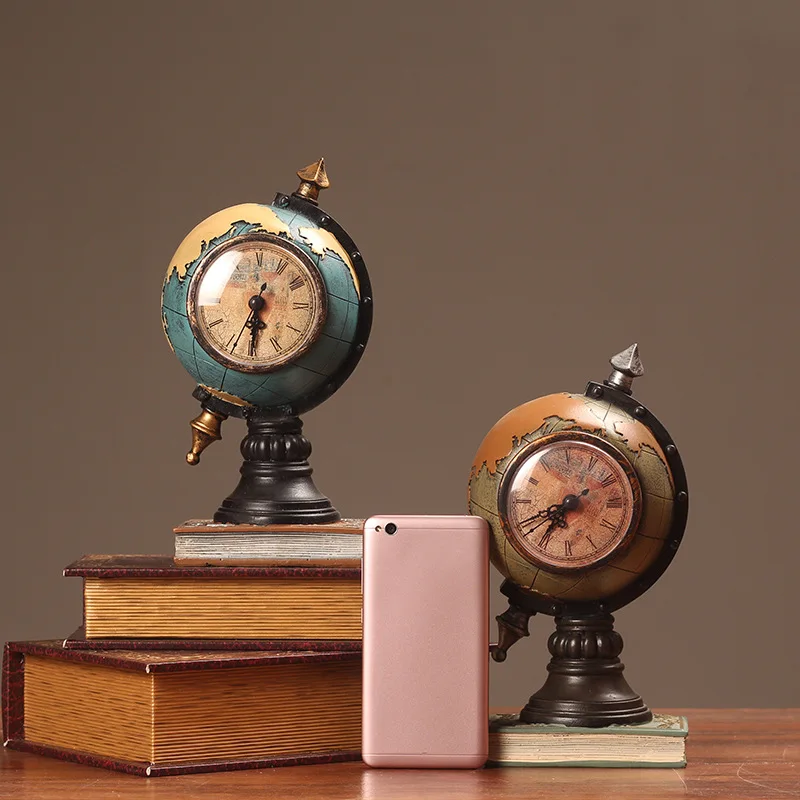 1 шт. креативные ретро аксессуары для украшения дома мини-глобусы часы миниатюрные фигурки домашний декор ремесла