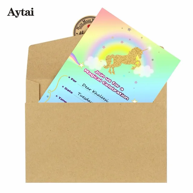 aytai 100pcs unicorn invitation