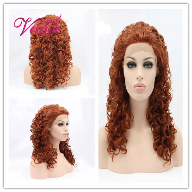 

Hot Selling Cheap Cosplay Wigs Heat Resistant Good Quality Short Curly Wig Synthetic Orange Wig
