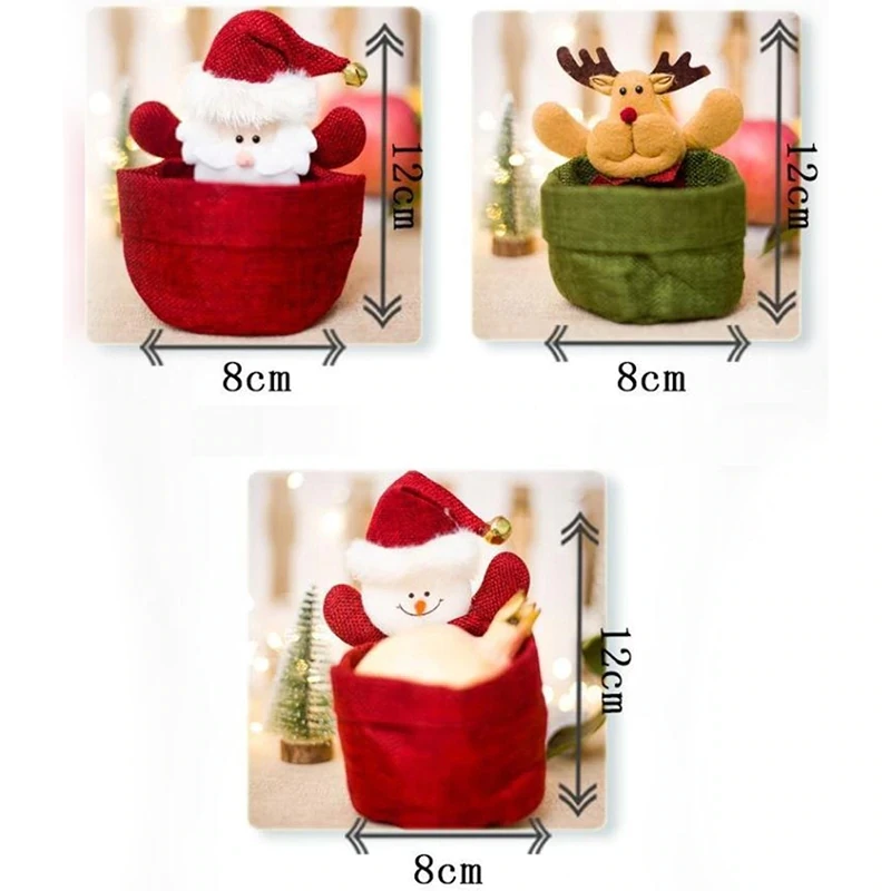 Рождественский Санта Клаус снеговик лося конфеты упаковка Рождество Дети игрушечная Конфета мешок яблоко Рождественское украшение для дома