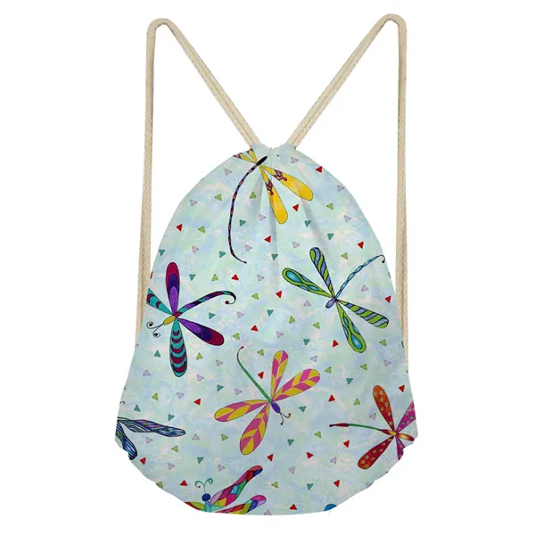 FORUDESIGNS Стрекоза модный мешочек с кулиской для девочек Softback женский рюкзак на веревках женская одежда пакет сумки Mochila - Цвет: H8461Z3