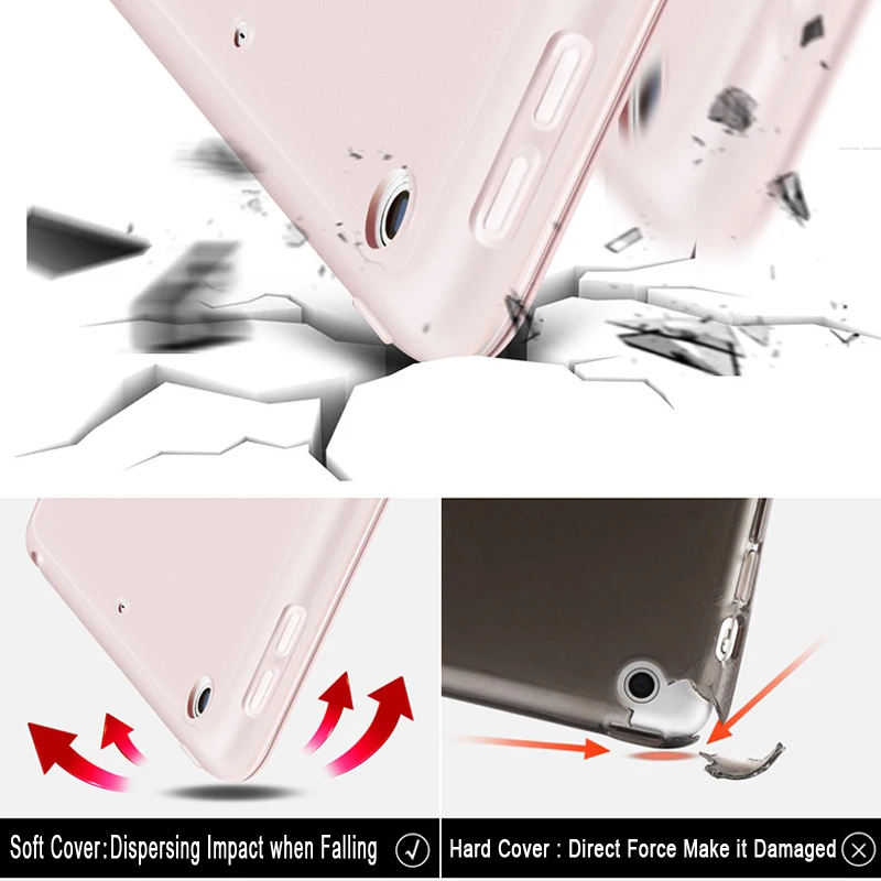 Мягкий силиконовый чехол на заднюю панель для Apple iPad 9,7 Air 1 2 5 6 5th 6th Generation Smart Sleep Awake кожаный чехол Funda Coque