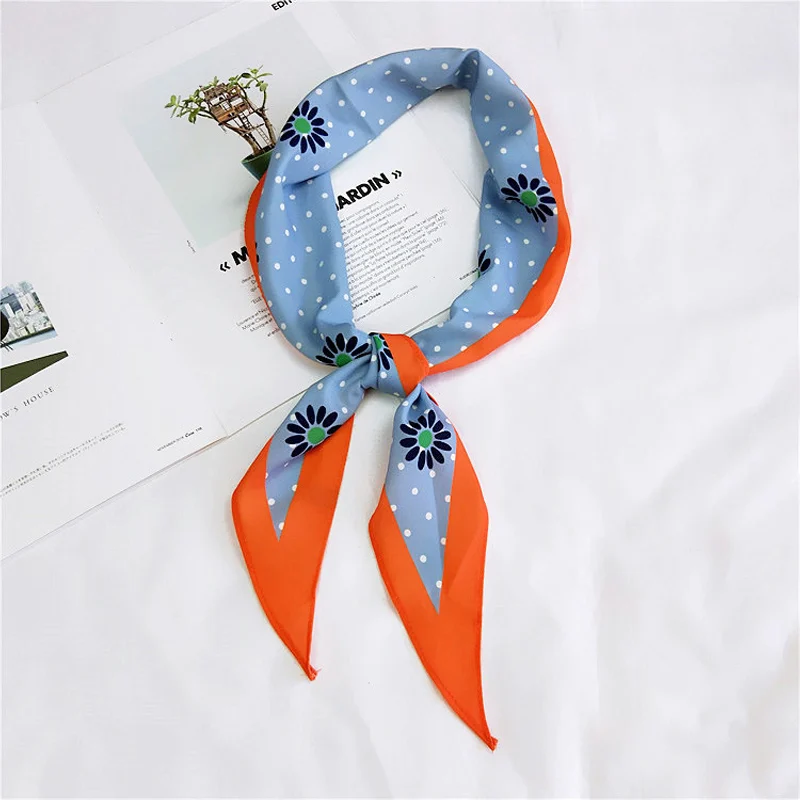 

Sun Flower Print Silk Square Scarf Women Scarves&Wraps Head Neck Hijab Foulard Bandana Neckerchief Hair Tie Band Scarf Female