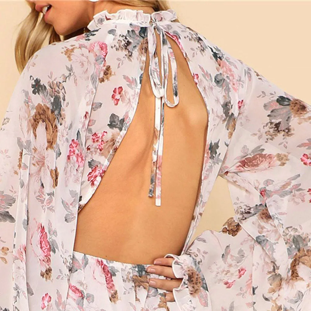 Floral Print Playsuit Women Summer Holiday Sleeveless Ruffled Playsuit High Waisted Hollow Out Summer Beach Jumpsuit Floral Print Playsuit Women Summer Holiday Sleeveless Ruffled Playsuit High Waisted Hollow Out Summer Beach Jumpsuit