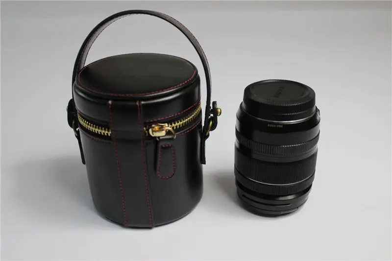 Черный/кофейный кожаный чехол для объектива камеры Сумка для DSLR Nikon Canon sony Защитная сумка для объектива - Цвет: Black XL Size